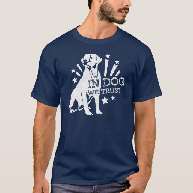 Camiseta No cão nós confiamos o gráfico (Frente)