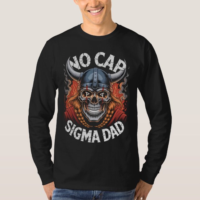 Camiseta No Cap Sigma Dad Viking Skull para Pais (Frente)