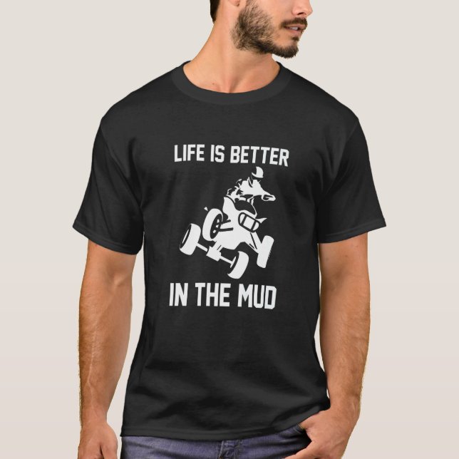 Camiseta No Cavaleiro De Bicicleta Lama Quad (Frente)