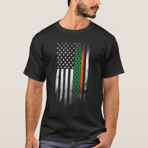Camiseta Nó Celta Americano Stripes bandeira Irlandesa Patr