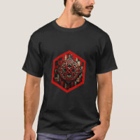 Nó Celta Vermelho e Prata em uma Moldura Vermelha