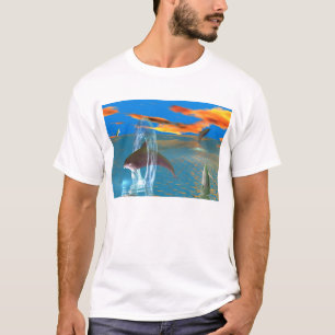 Camiseta No céu alaranjado