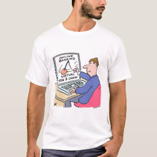 Camiseta No Computador Online Banking Funny Cartoon