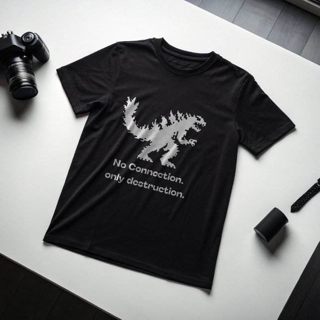 Camiseta No Connection Only Destruction Pixel Dino Savage  (Criador carregado)