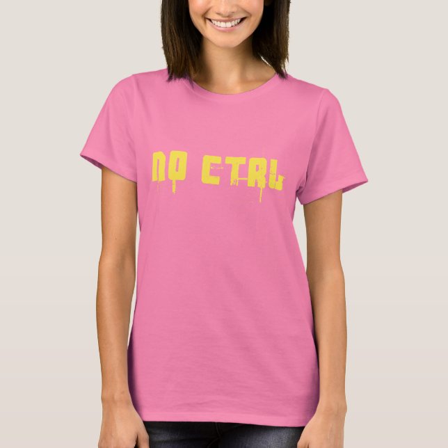 Camiseta NO CTRL - amarelo no verde-exército (Frente)