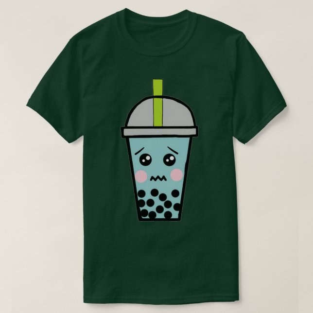 Camiseta Nó De Bolha De Leite De Tapioca Cuta Deprimida E A (Frente do Design)