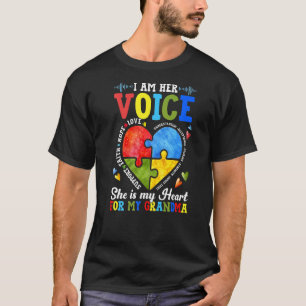 Camiseta No Dela Voz Ela É Meu Coração Para Meu Avô Autismo