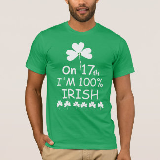 Camiseta "No dia 17 sou 100% irlandês"