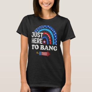 Camiseta No dia 4 de julho, Fireworks Rainbow Estou aqui pa