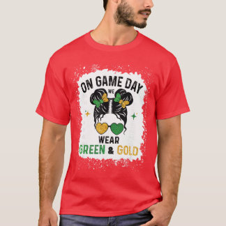 Camiseta No Dia do Jogo Nós Usamos Verde e Dourado Desgrenh