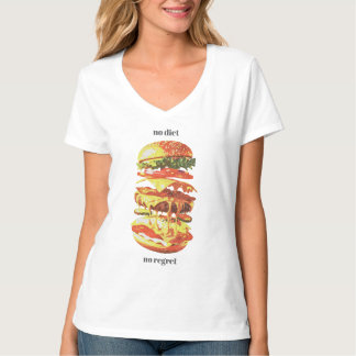 Camiseta No Diet, No Regret – Vintage Burger Drip