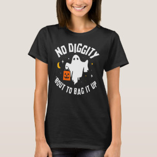 Camiseta No Diggity Prestes a Embalar Cute Fantasma Hallowe