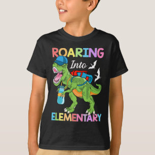 Camiseta No Dinossauro Elementar Meninas De Volta À Escola
