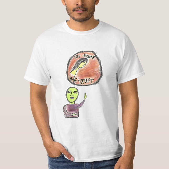 Camiseta No espelho nós confiamos o t-shirt (Frente)