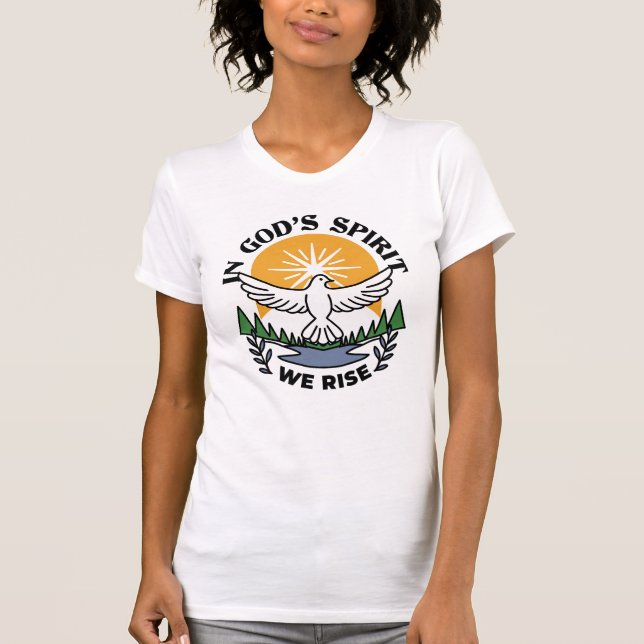 Camiseta No espírito de Deus que levanta - fé e liberdade (Frente)