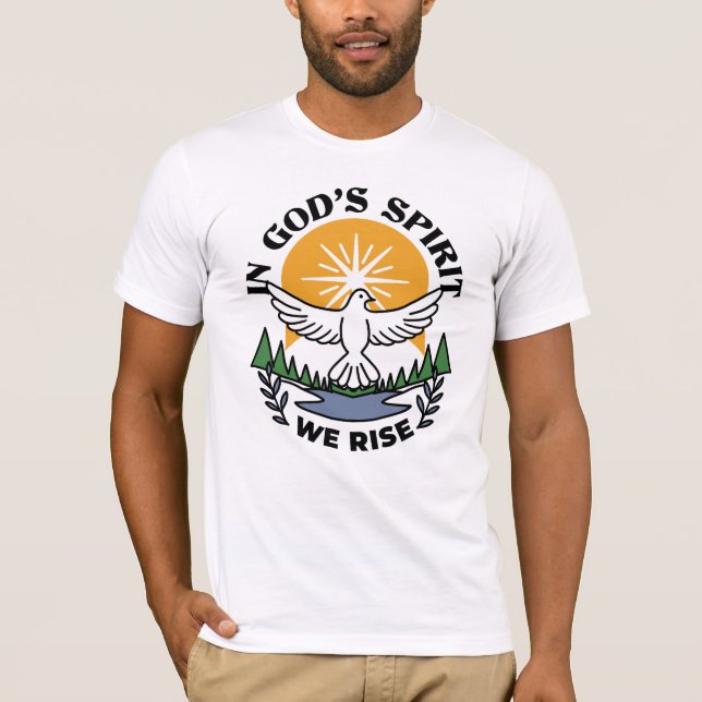 Camiseta No espírito de Deus que levanta - fé e liberdade (Frente)