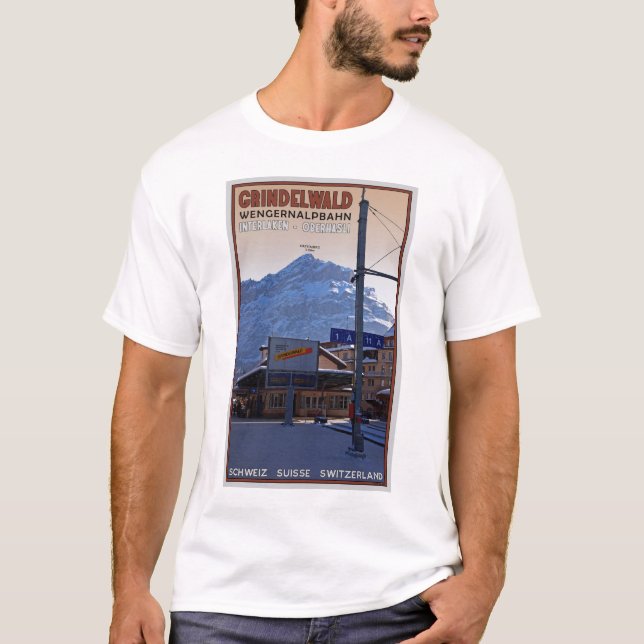 Camiseta No estação de caminhos-de-ferro de Grindelwald (Frente)