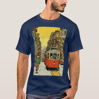 Camiseta no estilo das histórias em quadrinhos de estanho,