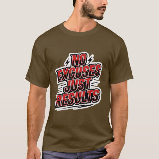 Camiseta No Excuses Just Results – Bold Athletic Motivation