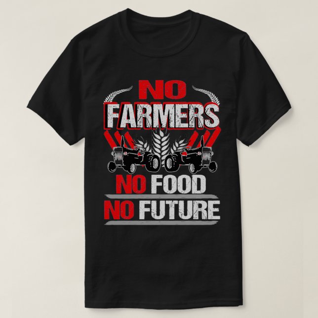 Camiseta No Farmers No Food No Future Farmer Demo Protest S (Frente do Design)