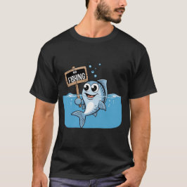 Camiseta No Fishing – Funny Cartoon Fish Protest Design
