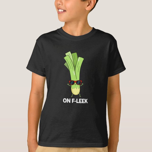 Camiseta No Fleek Funny Veggie Leek Pun Dark BG (Frente)