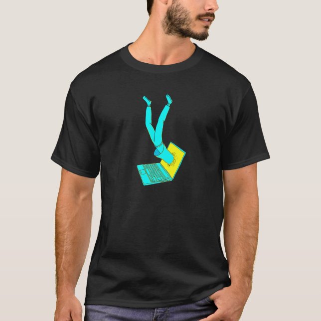 Camiseta No Geek De Gamer De Abstrato De Ciência Da TI Matr (Frente)