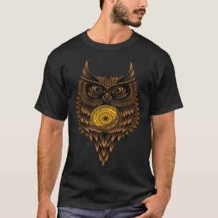 Camiseta Nó geométrico Sensível de Coruja Steampunk