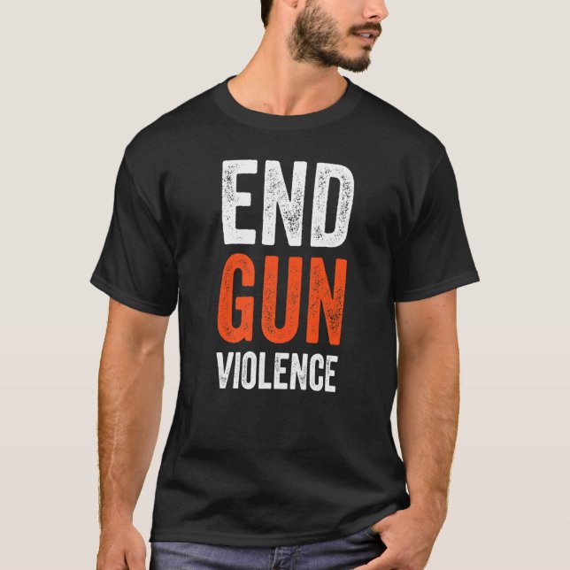 Camiseta No Gun Awarned Day Veste Orange Suficiente Gun End (Frente)
