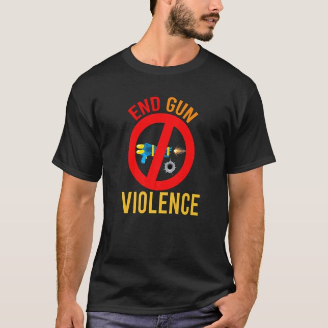 Camiseta No Gun Awarned Day Veste Orange Suficiente Gun End (Frente)