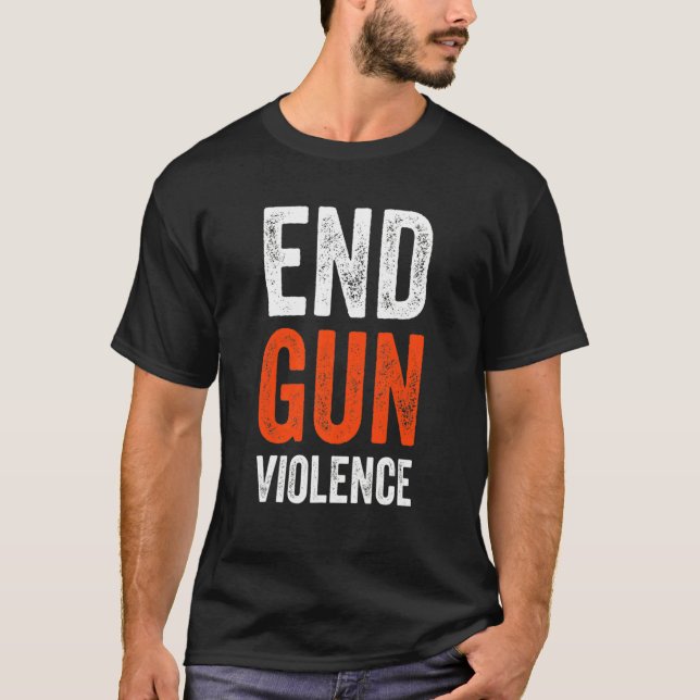 Camiseta No Gun Awarned Day Veste Orange Suficiente Gun End (Frente)