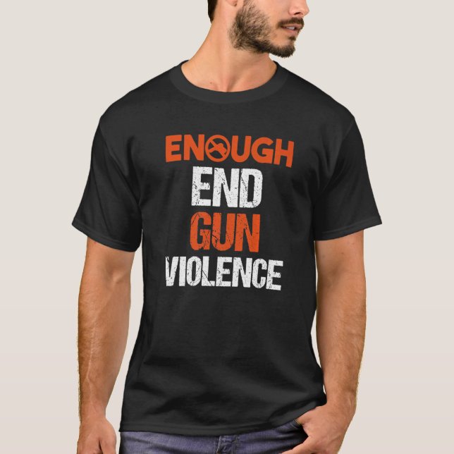 Camiseta No Gun Awarned Day Veste Orange Suficiente Gun End (Frente)