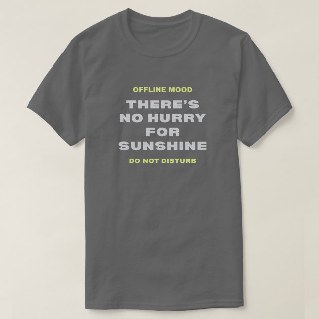 Camiseta “No Hurry for Sunshine” Premium Minimalist T-Shirt (Frente do Design)