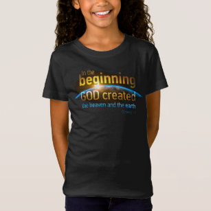 Camiseta No início, DEUS Criou Faith Verse Cristã