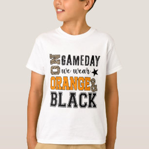 Camiseta No Jogo Gameday Vestimos Leopardo Laranja E Negro