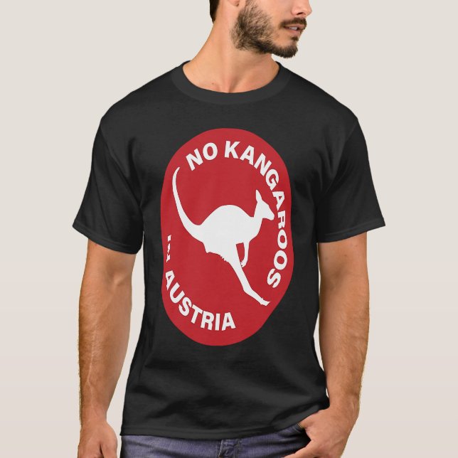 Camiseta No Kangaroos In Austria  Funny Australia (Frente)