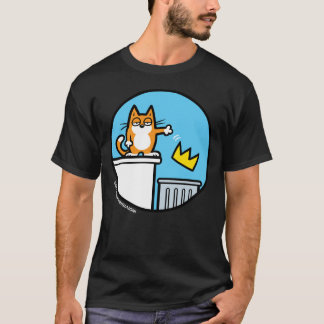 Camiseta No Kings - Cat throws crown into trash
