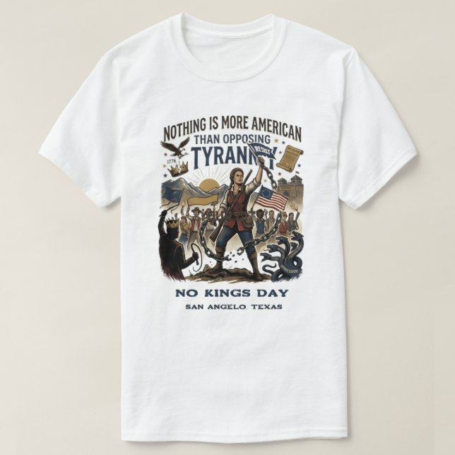 Camiseta No Kings Day - Personalize com a Sua Cida (Frente do Design)