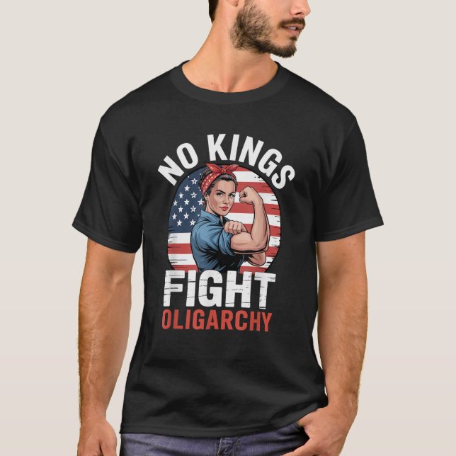 Camiseta No Kings Fight Oligarchy T-Shirt (Frente)