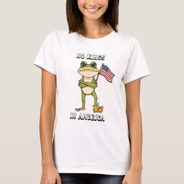 Camiseta No Kings in America Anti-Trump Protest  (Frente)