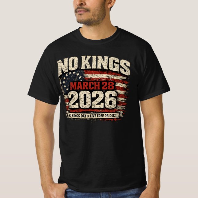 Camiseta No Kings March 28 2026 Protest (Frente)