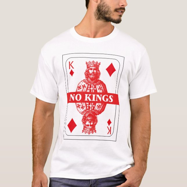 Camiseta No Kings Playing Card Shirt – Red Diamond King Gra (Frente)