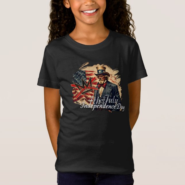 Camiseta No Kings Uncle Sam Independence Day Art (Frente)