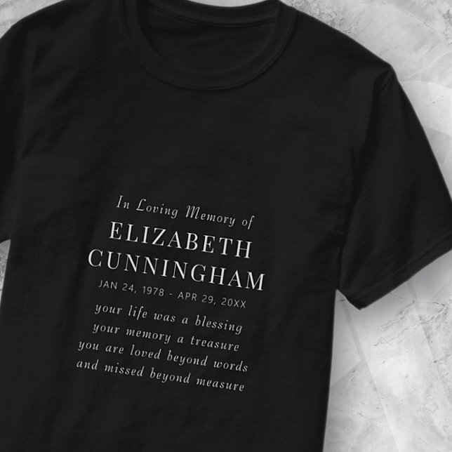 Camiseta No Loving Memory Memorial Modern Simple Cote (Criador carregado)