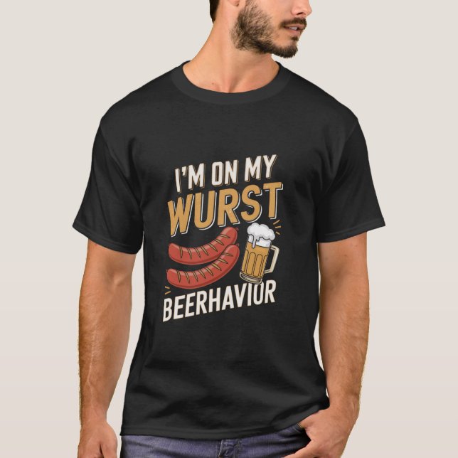 Camiseta No Meu Comportamento De Wurst Comportamento Funny  (Frente)