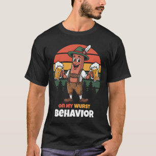 Camiseta No Meu Comportamento de Wurst Pub de Cerveja e Bra