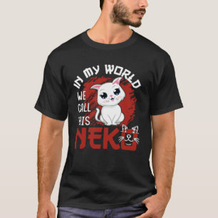 Camiseta No meu mundo chamamos isto de gato neko