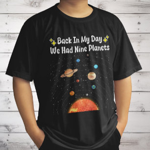 Camiseta No Meu Tempo Tínhamos Nove Planetas Plutão Astrono