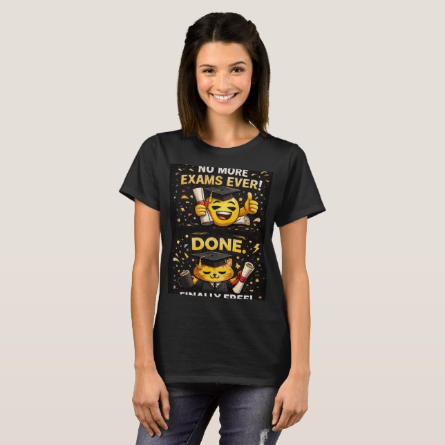 Camiseta No More Exams Ever Funny Graduation Design (Frente Completa)