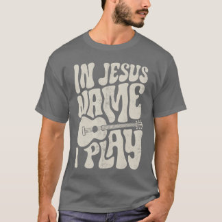 Camiseta No Nome de Jesus Toque Violão Guitarrista Chris
